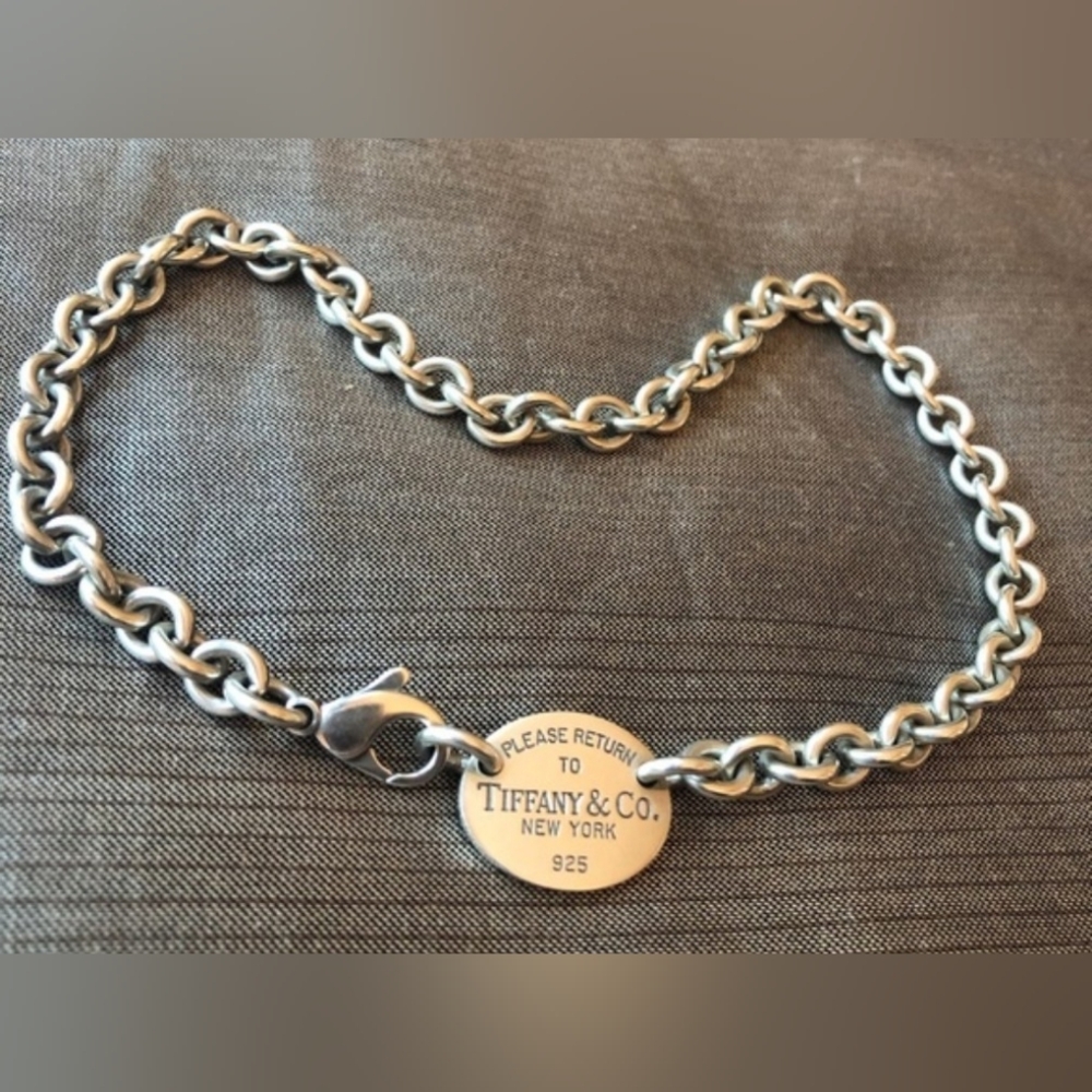 Tiffany & Co. Sterling Silver Round Tag Link Necklace - Silver 15”